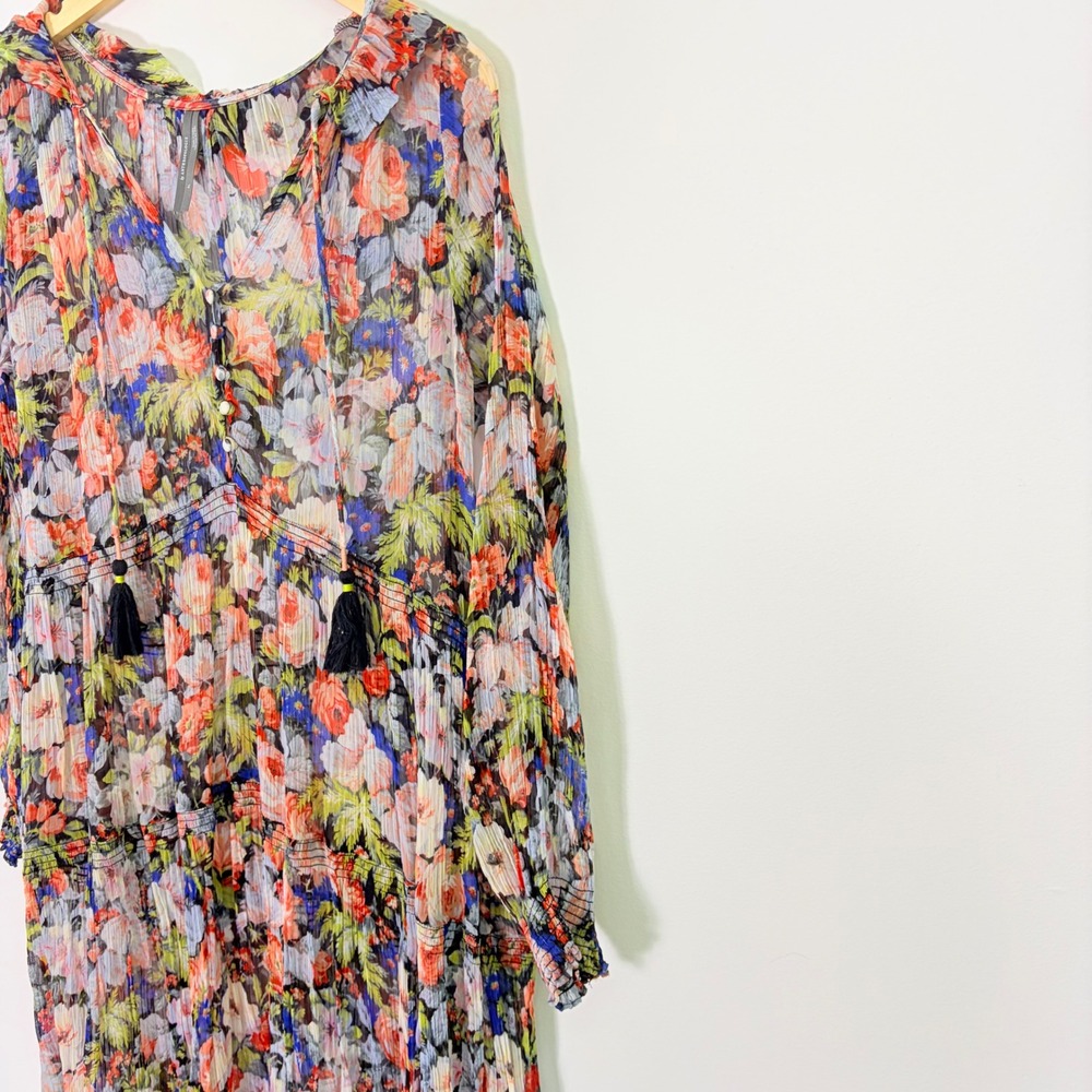 Anthropologie The Marais Printed Chiffon Maxi Dress Floral XL OB1371223 - Picture 4 of 9